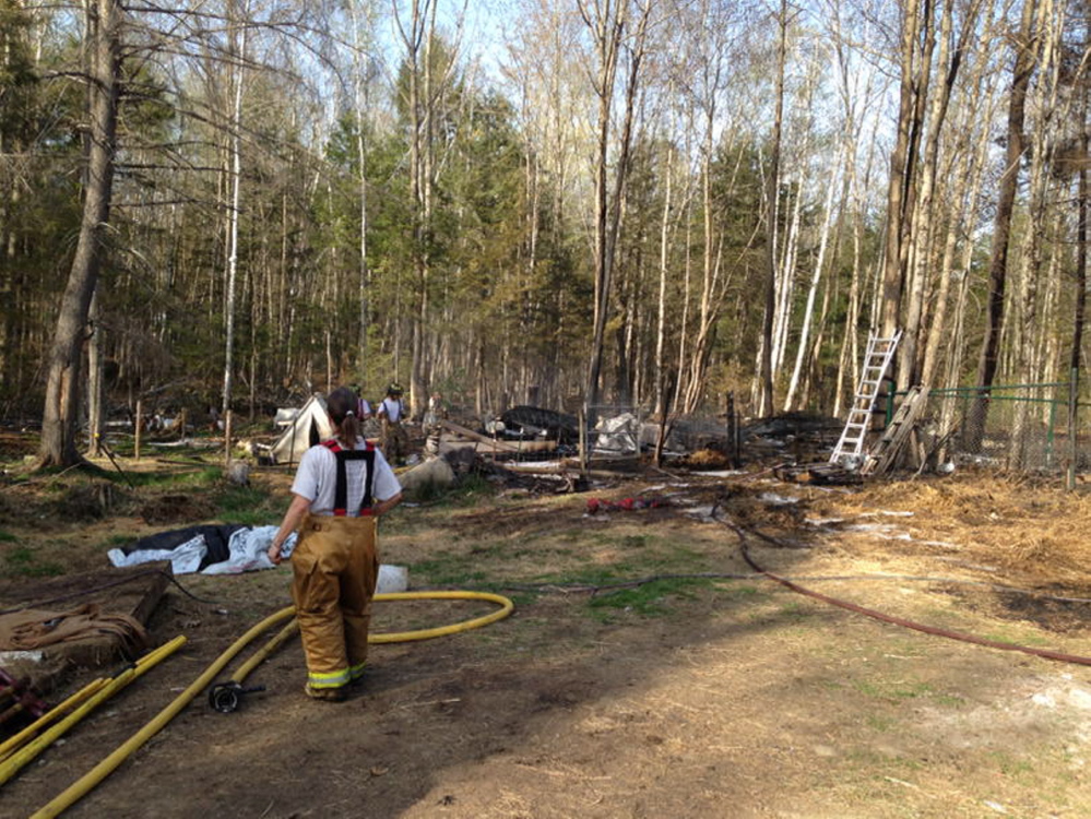 Fire destroyed a barn on Long Acres Road in Mount Vernon Thursday afternoon, killing eight goats.