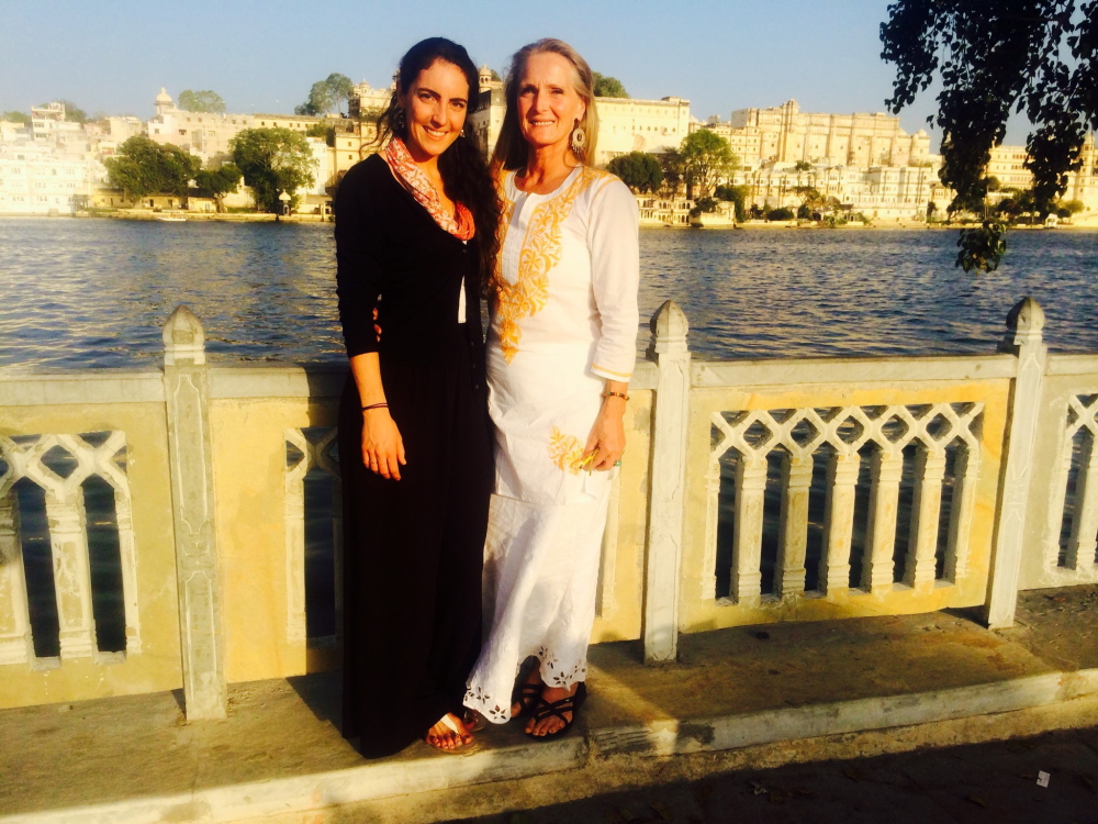Yasmine Habash, left, with her mother Dawn Habash, in India earlier this year.