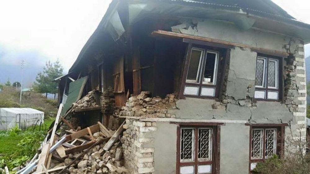 Tuesday’s earthquake finished off many buildings in a village near Lukla, west of Kathmandu and south of Mount Everest, that were damaged in last month’s quake.