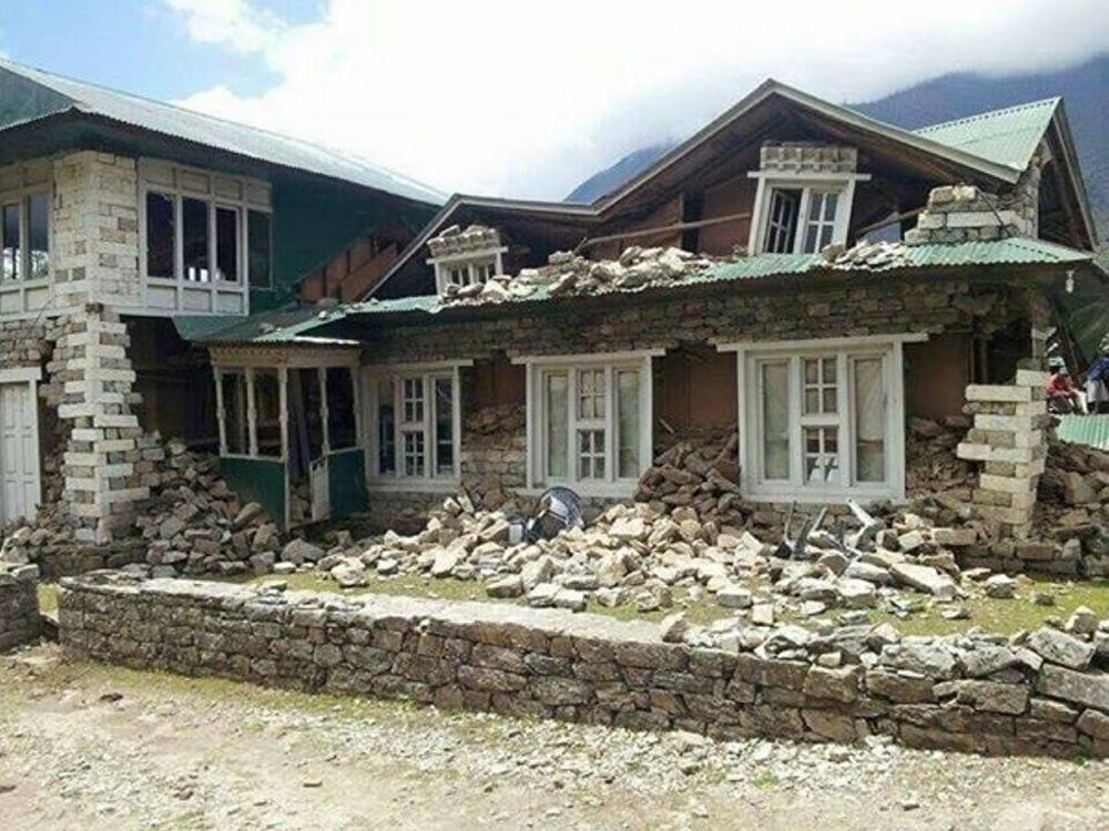 Tuesday’s earthquake finished off many buildings in a village near Lukla, west of Kathmandu and south of Mount Everest, that were damaged in last month’s quake.