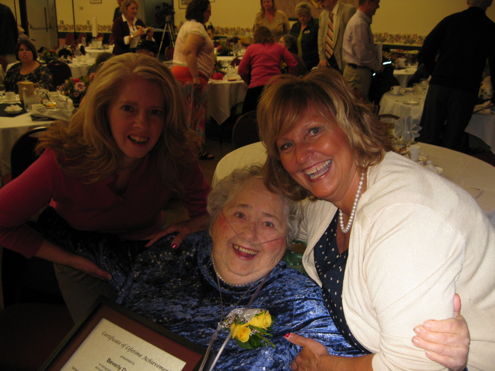From left, are Robin Dimock of Madison, Beverly Durrell’s granddaughter; Durrell; and Ann LePage.
