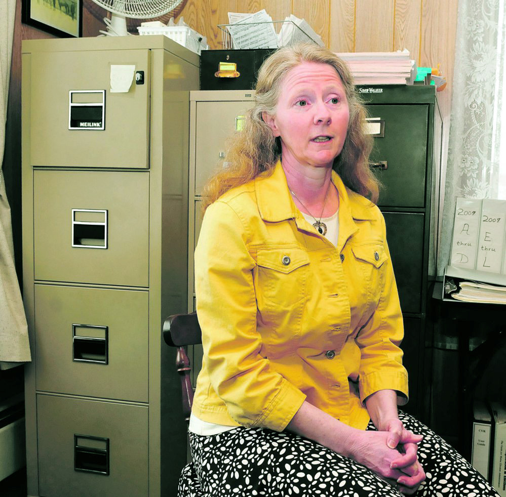 Triss Smith, seen here a year ago when she was named town administrative assistant in Anson, submitted a letter of resignation this week. Staff file photo by David Leaming