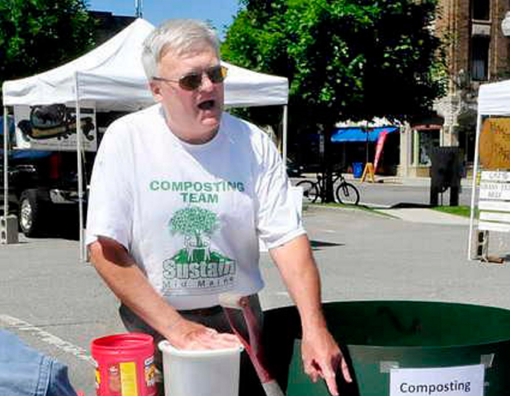 Belgrade’s Geoff Hill, seen here at a composting workshop in 2014, has been named the Lifetime Achievement Award winner by the Maine Resource Recovery Association.