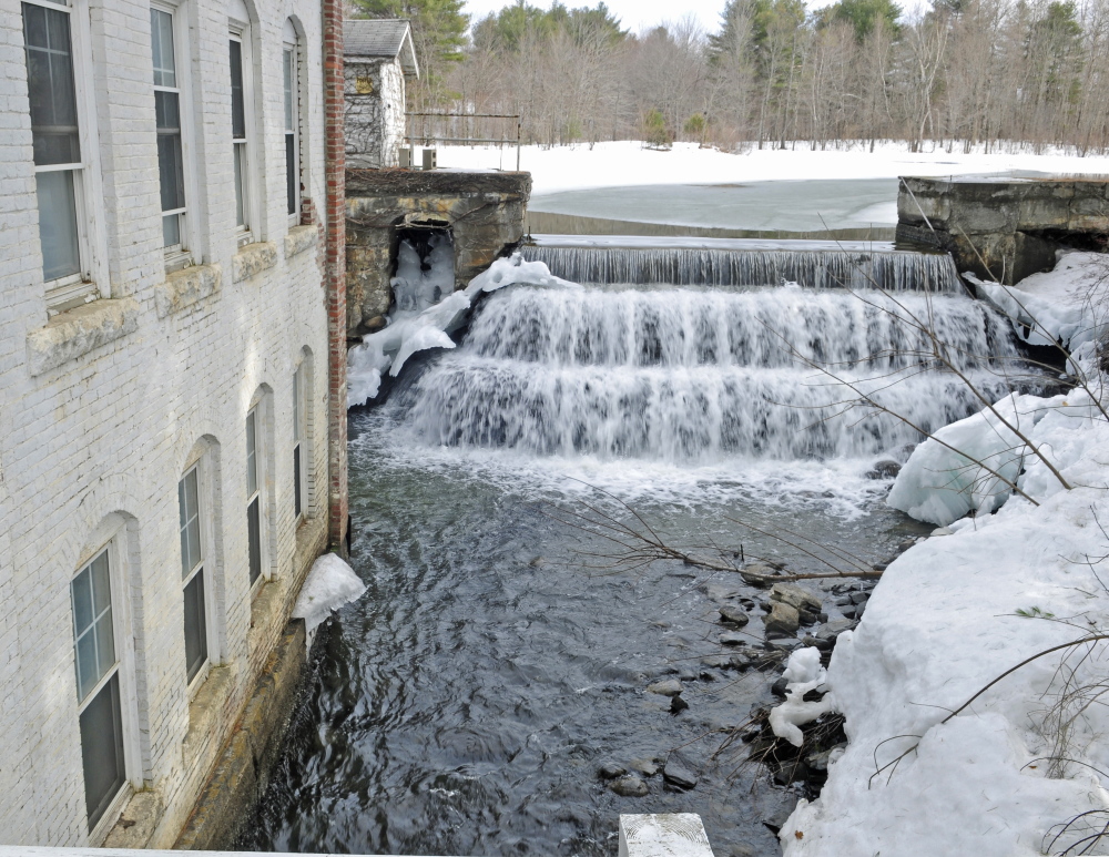 Lombard Dam on Outlet Stream in Vassalboro, seen in March, is one of many that may be removed to allow alewives access to China Lake. Town Meeting voters on Monday will vote on whether to give $38,000 from the town’s Alewife Restoration Fund to the China Lakes Alliance to help pay for the project.
