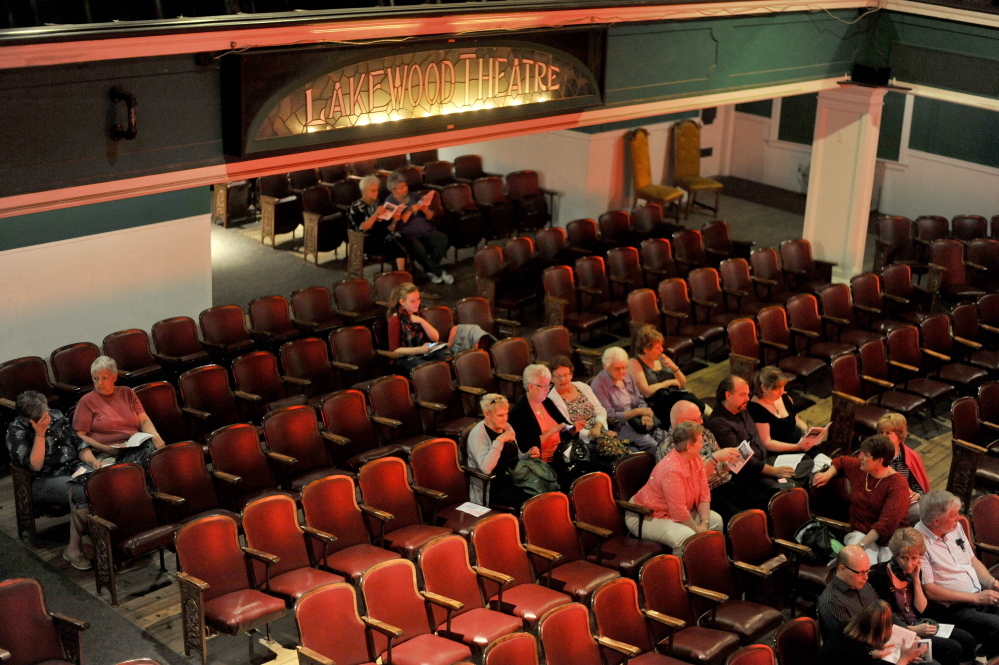People take their seats Thursday for the opening night show, “The Witch in 204,” at Lakewood Theater in Madison.