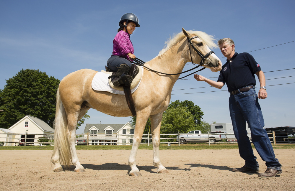 A para-driving champion from South Carolina, Meghan Benge says the Para-Equestrian Pipeline Training Camp in Lyman may have given her enough confidence to consider competitive para-dressage. Here she receives coaching Saturday from Kai Handt, the U.S. Paralympics Equestrian team coach.