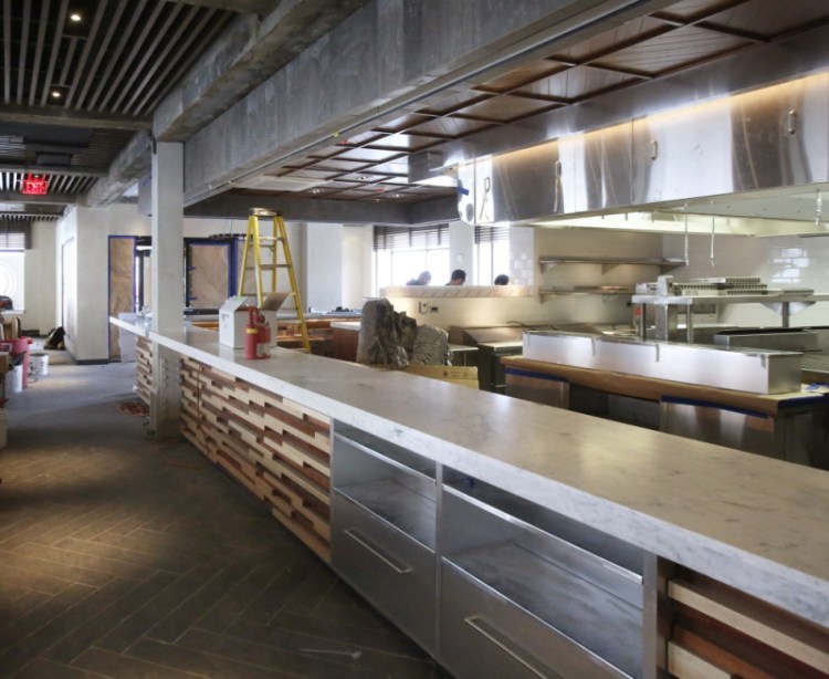 The restaurant at the Press Hotel, now to be called simply Union Restaurant, is in the final stages of construction.