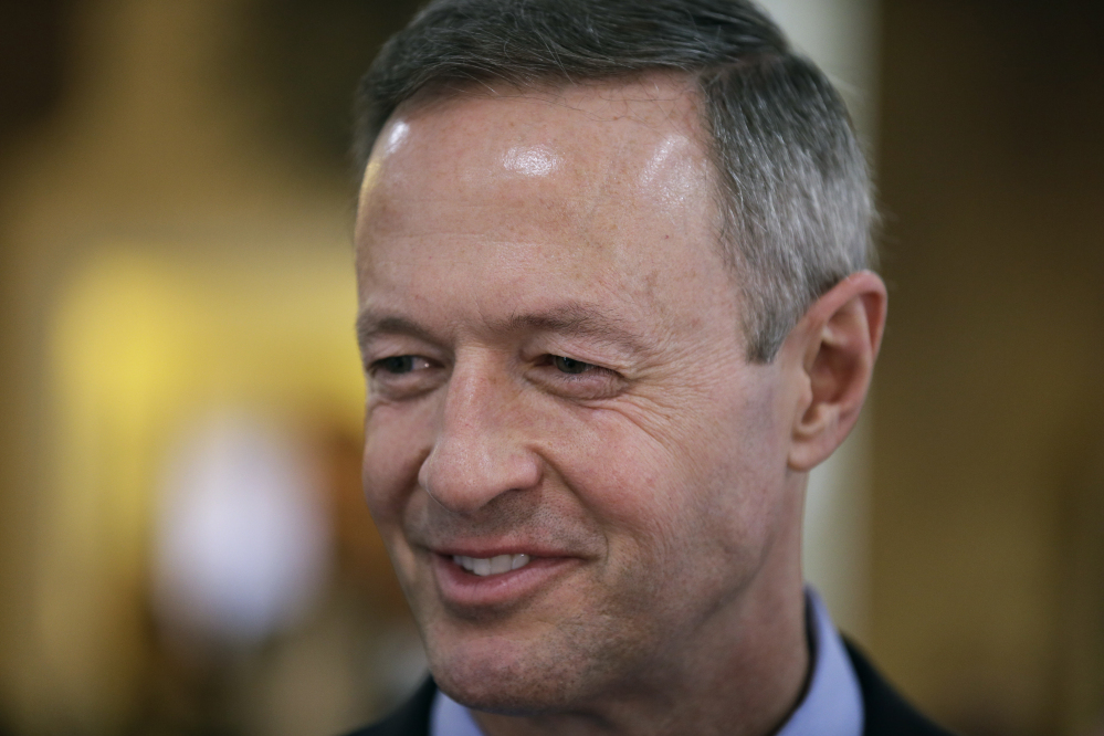 FILE - In a  Thursday, April 9, 2015, file photo, former Maryland Gov. Martin O’Malley speaks during a fundraiser in Indianola, Iowa. O’Malley often casts Baltimore as the comeback city that overcame the ravages of drugs and violence when he was mayor. Now, weeks before the former Maryland governor expects to enter the 2016 presidential race, Baltimore’s turnaround has been marred by the unrest after the police-custody death of Freddie Gray, and there’s new scrutiny on O’Malley’s “zero tolerance” law enforcement policies as mayor.