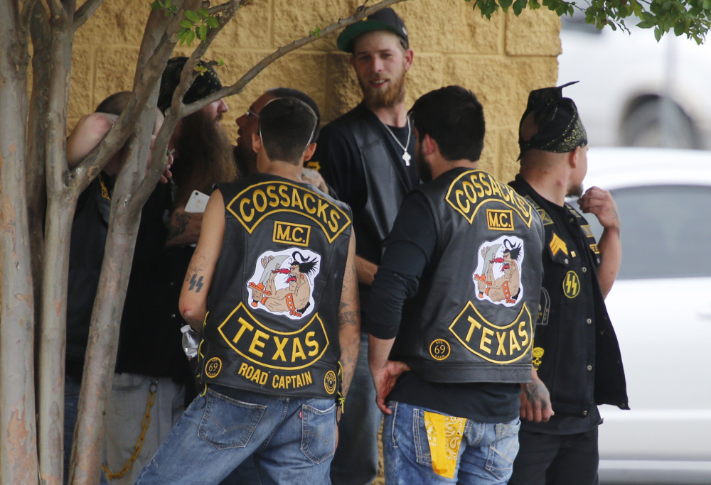 Members of the Cossacks bikers’ gang wear vests bearing a patch containing the word “Texas.” The Bandidos Motorcycle Club finds this to be an unforgivable provocation.