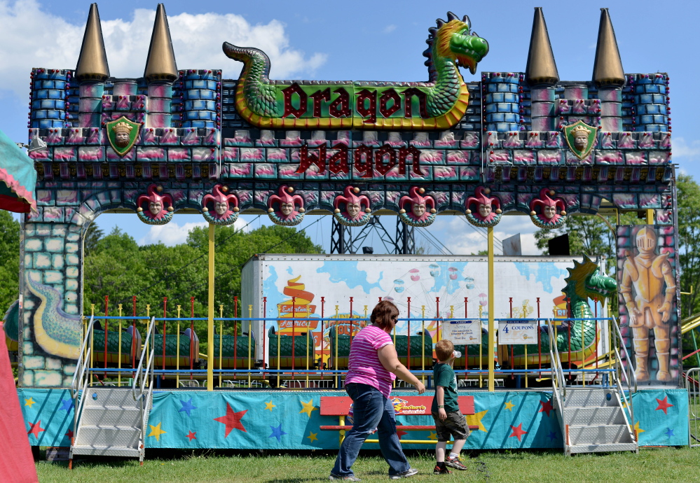 The Dragon Wagon roller coaster ride remains closed Saturday after three children were injured when it malfunctioned Friday evening at Head of Falls in Waterville.