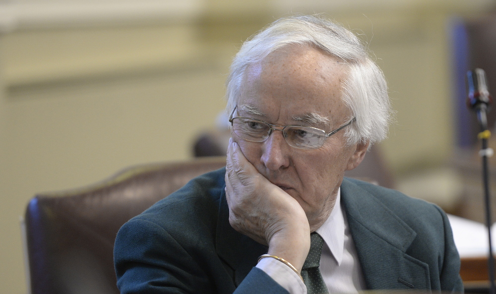 AUGUSTA, ME - JUNE 18: Representative John Martin of Eagle Lake waits for the house session in Augusta to start Thursday, June 18, 2015. (Photo by Shawn Patrick Ouellette/Staff Photographer)