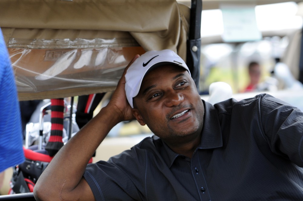 The Associated Press In this Nov. 11, 2011, file photo, former professional baseball player Darryl Hamilton sits in a golf cart at the Urban Youth Academy Celebrity Golf Classic.