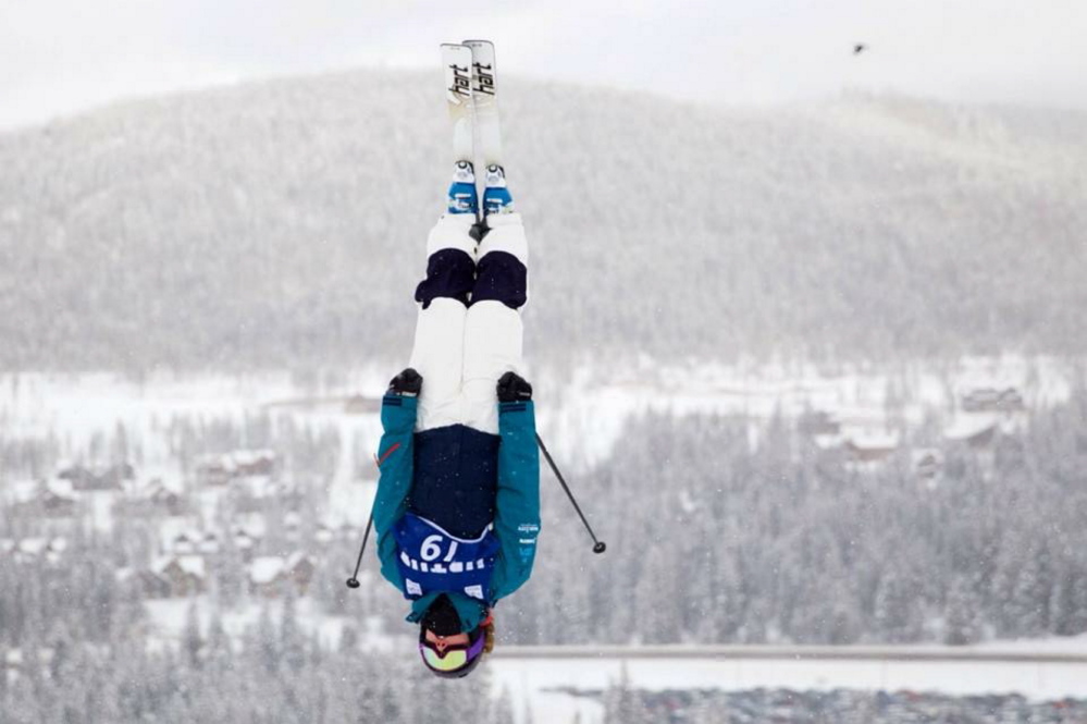 Contributed photo/Mogul Skiing Academy 
 Waterville native Alex Jenson competes at the U.S. Freestyle Selections event at Winter Park Resort in Winter Park, Colo., last December.