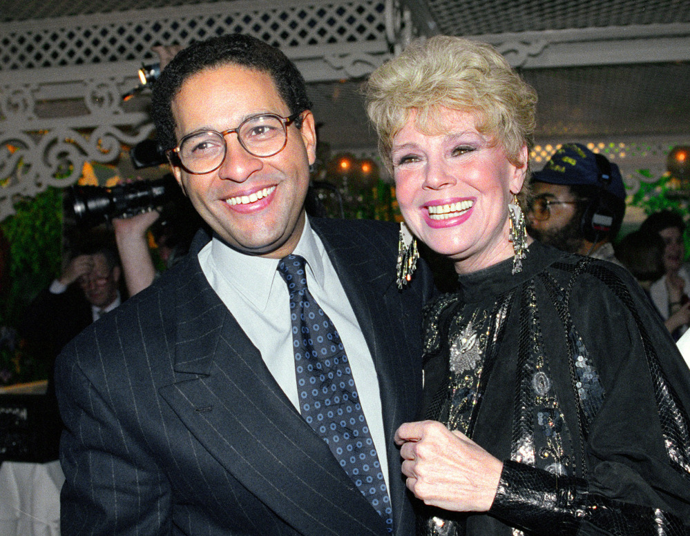 NBC “Today” show co-anchor Bryant Gumbel and former member of the morning television show cast Betsy Palmer pose at the 40th anniversary party for the show in New York City in 1992. Palmer died Friday at a hospice in Connecticut.