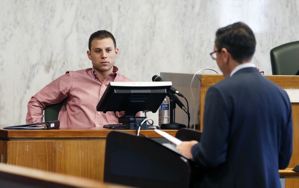Benjamin Unger delivers witness testimony in the trial against Jews Offering New Alternatives for Healing (JONAH) Wednesday in Jersey City, N.J.
