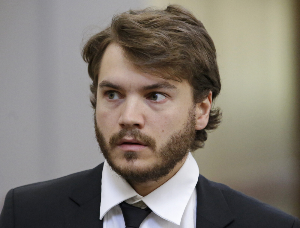 Actor Emile Hirsch arrives for a court appearance on an aggravated assault charge Monday in Park City, Utah.