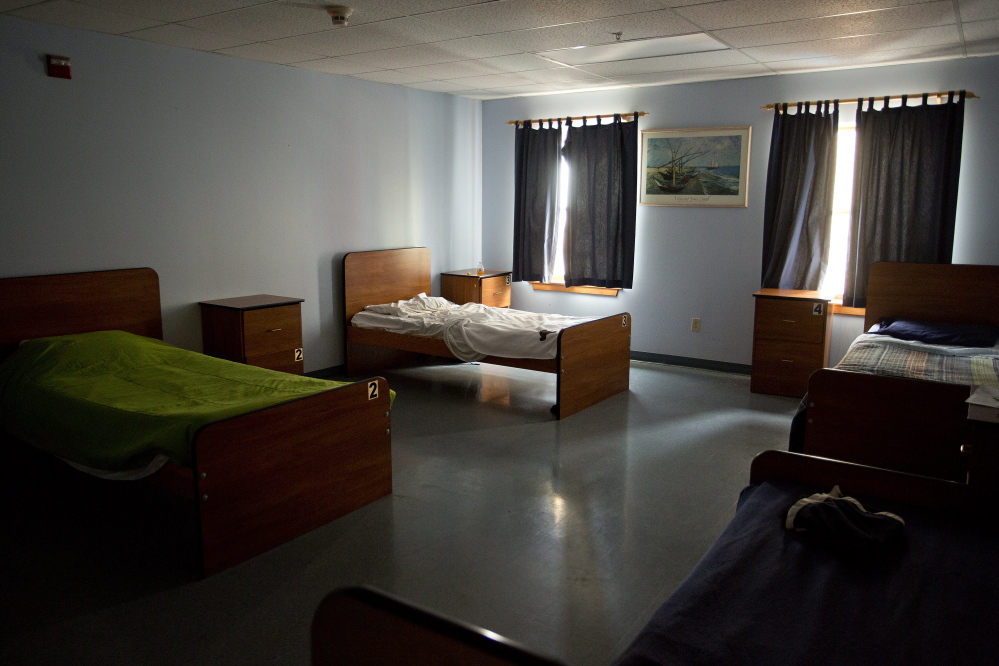 A room in the detox part of Milestone on India Street in Portland.
Gabe Souza/Staff Photographer