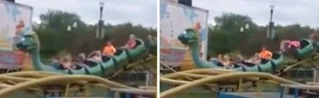 These video stills show the moment the Dragon Wagon broke at Smokey’s Greater Shows in Waterville on Friday night.