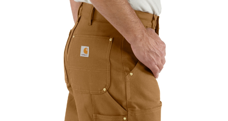 Carhartt is known for its durable clothing, like these work dungarees made of 12-ounce cotton duck and sporting multiple tool and utility pockets, Carhartt website photo
