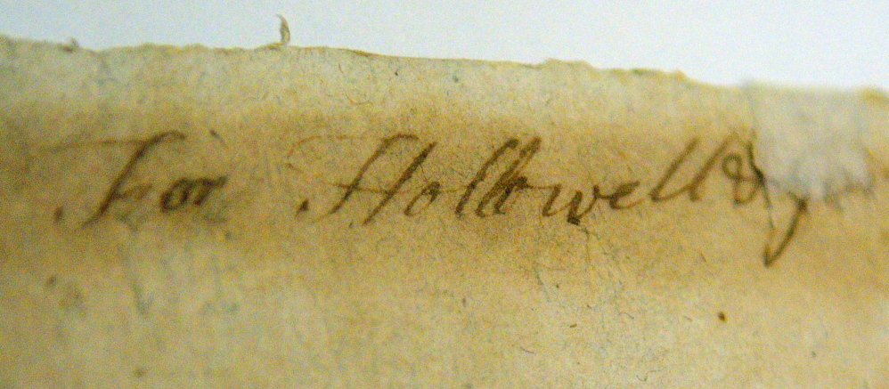 This handwritten note mentioning Hallowell is seen on the back of a 1776 copy of the Declaration of Independence on April 16 in the Maine State Museum in Augusta. The historic document is on display during the Independence Day holiday in Hallowell City Hall.