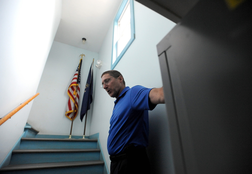 Michael Tracy, chief of the Oakland Police Department, gives a tour of the police station Thursday in Oakland.