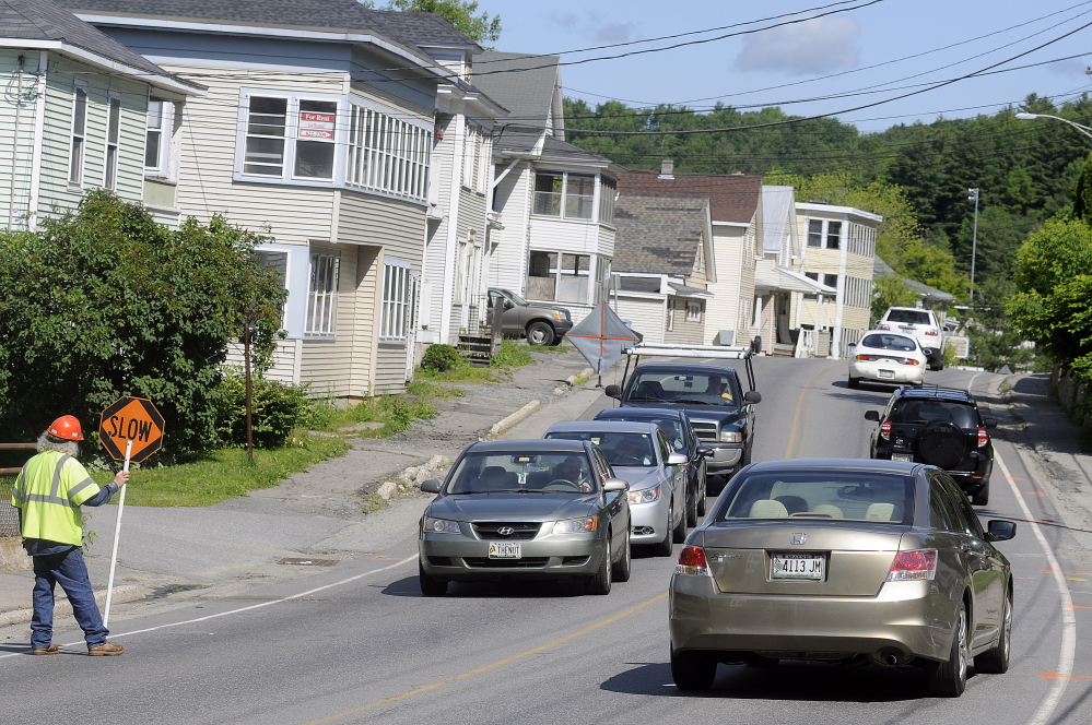 Utility work snarls traffic in late June on Mount Vernon Avenue in Augusta, where a major road construction project is scheduled to begin on Monday.