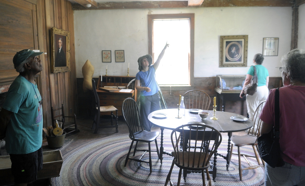 Amanda Silverman, center, gives a tour of the Pownalborough Court House during Dresden Summerfest on Sunday.