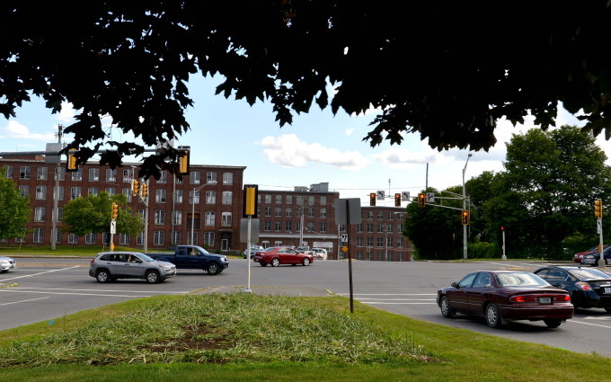 The city is considering options for improvements of the Water, Bridge and Main streets intersection, which is seen Wednesday in downtown Waterville.