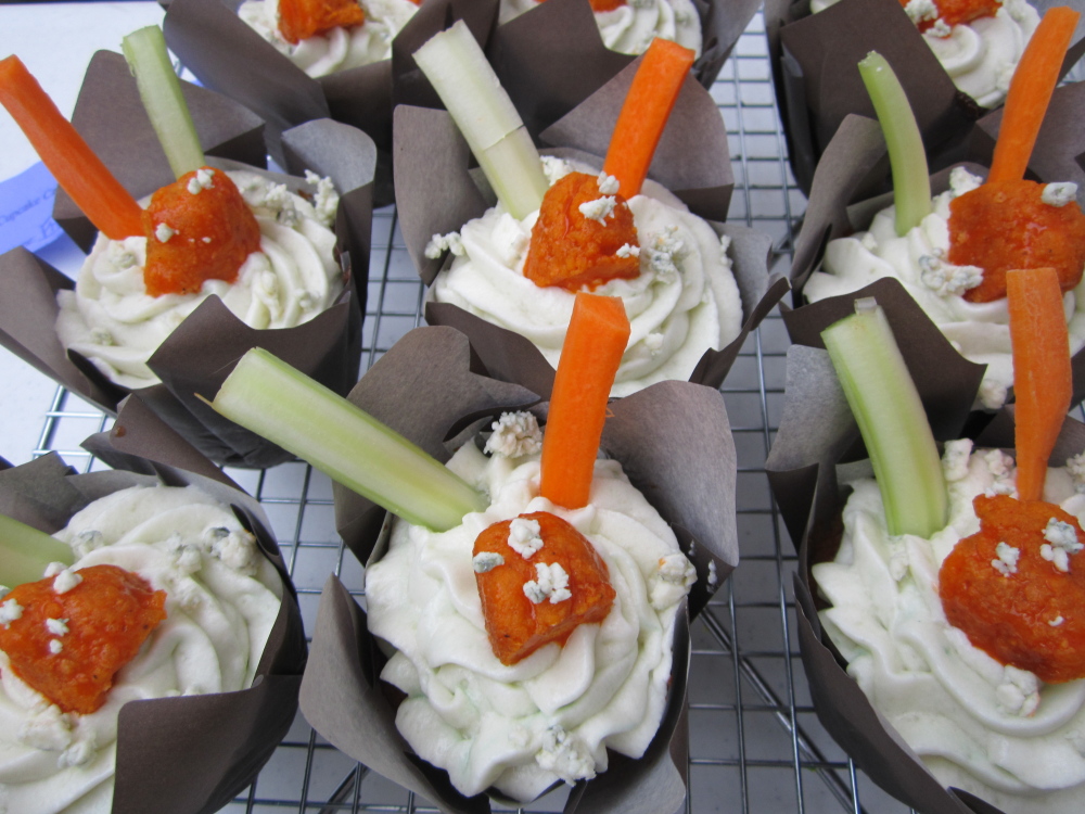 Sophie Gabrion took home the most unique honors for her Buffalo Chix cupcakes, complete with celery, carrots and bleu cheese garnish.