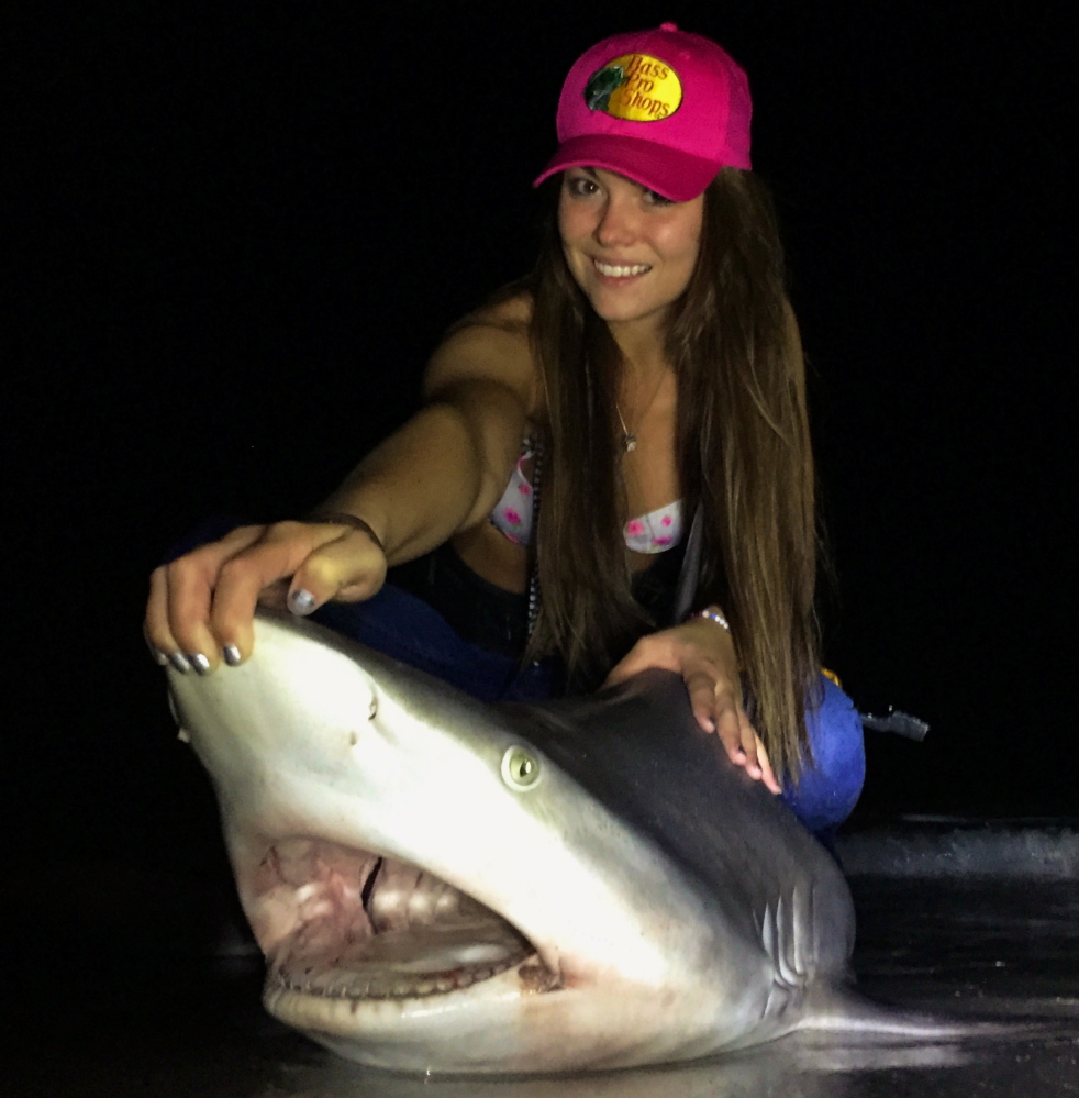 Miss Maine Marisa Butler has caught and tagged nearly 30 sandbar sharks this year.