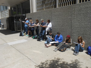 UMA Architecture Students sketching in Detroit.