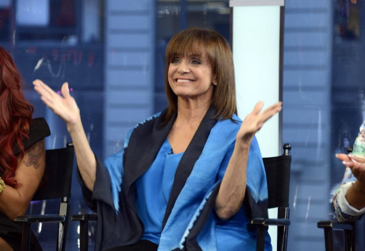 Valerie Harper, 74, appears on “Good Morning America” in this May 2014 photo. She remained hospitalized Thursday morning but was "resting comfortably." 