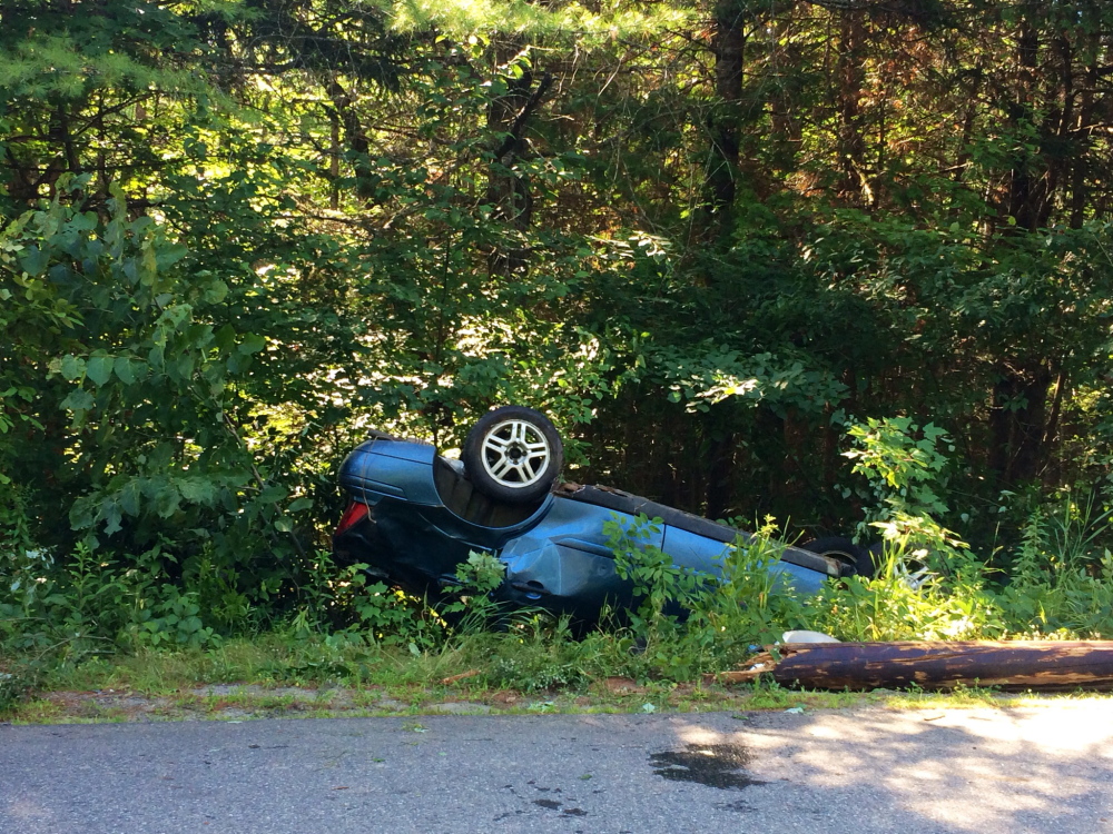 Police say Destiny Edgerly, of Concord, lost control of her car and rolled over, snapping a telephone pole.