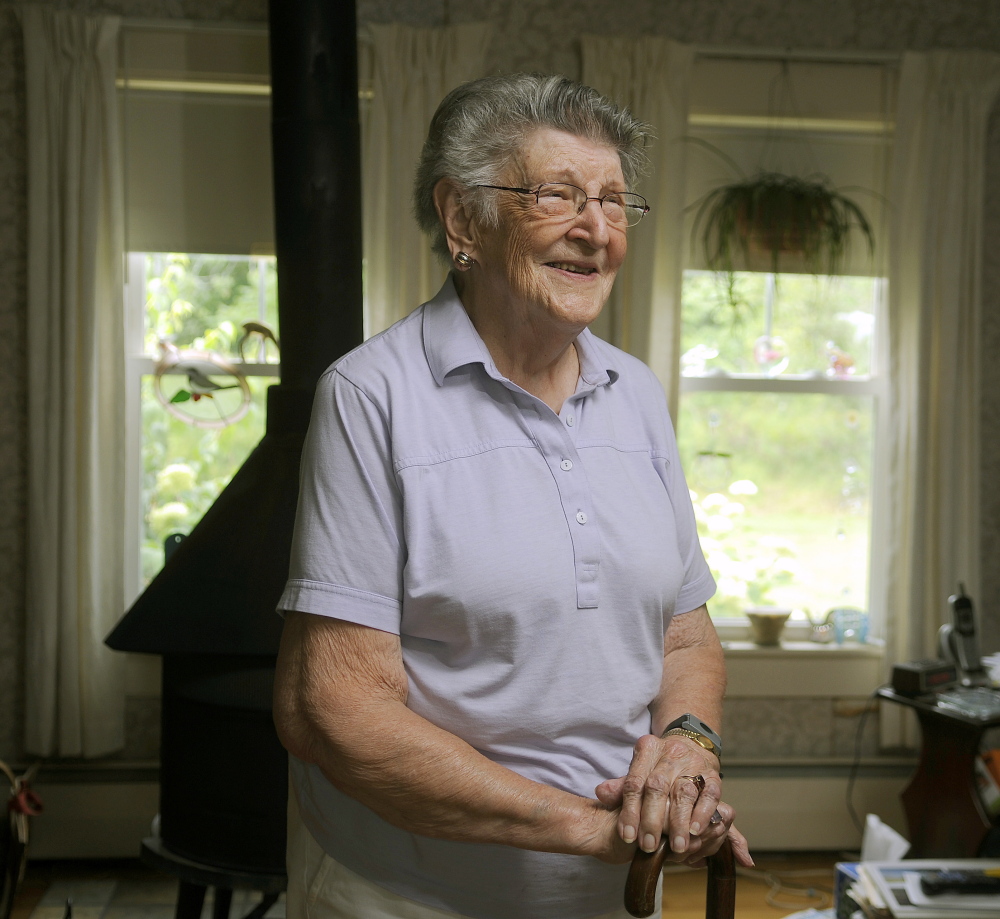 Esther Shaw at her farmhouse in Chelsea last week. Shaw served in the Legislature more than 50 years ago.