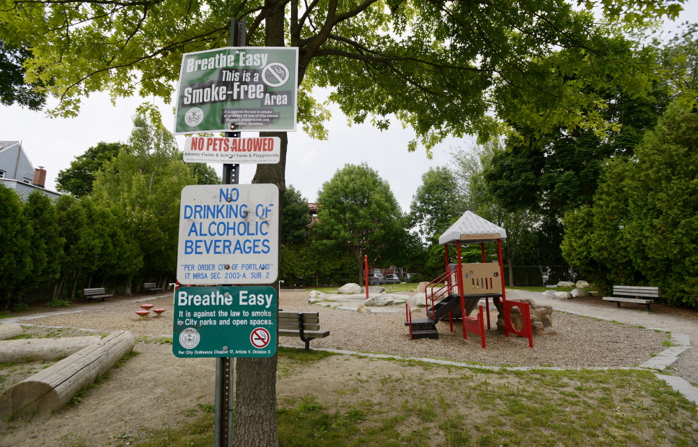 With Portland’s heroin epidemic worsening, Peppermint Park in East Bayside has attracted drug and alcohol users seeking secluded locations. One woman referred to the park near the corner of Smith Street and Cumberland Avenue as “Needle Park.”