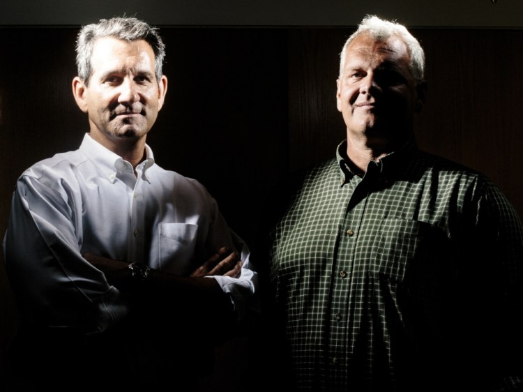 Marketing executive Alexander Kemp, left, and retired SEAL Harding Bush founded the Harke Strategic security firm in Portland last year after meeting at a banquet and discovering that they both played rugby in college.