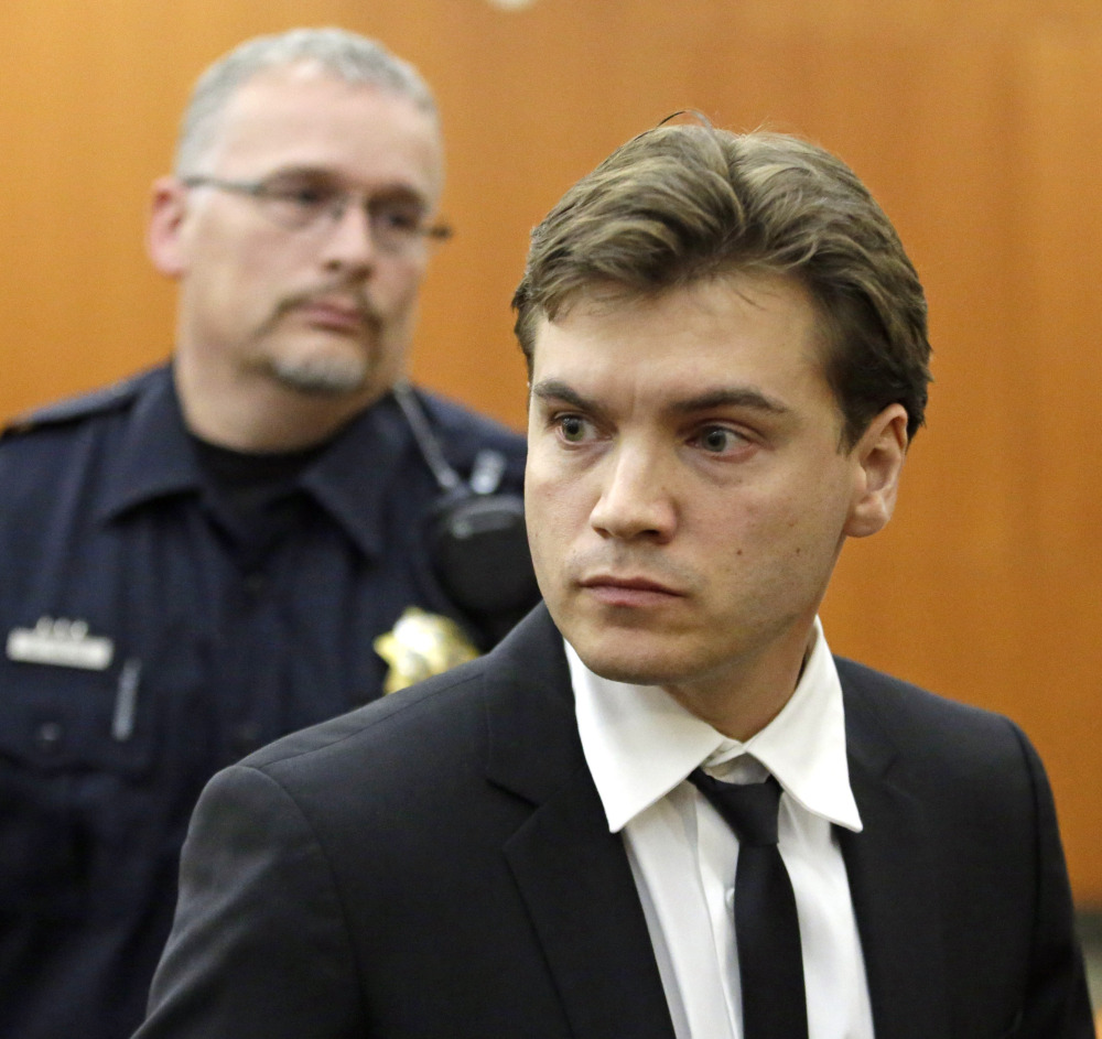 Emile Hirsch appears in court Monday in Park City, Utah, after pleading guilty to misdemeanor assault.