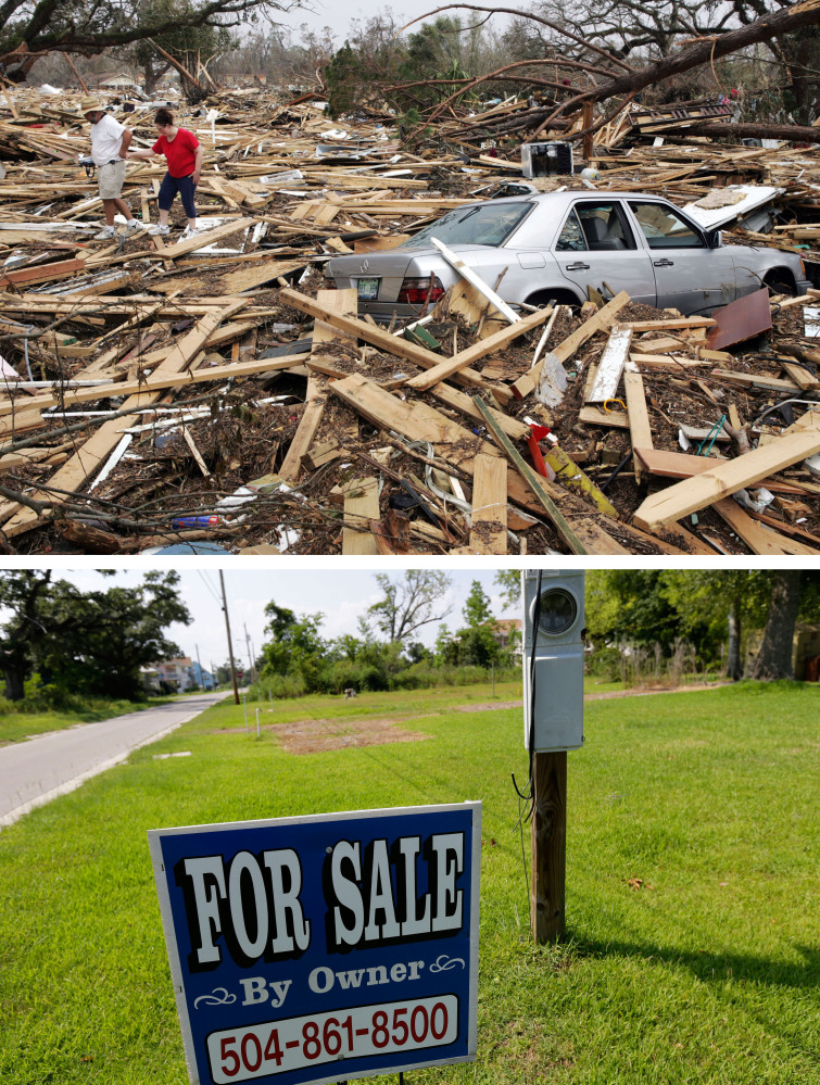 Outside of New Orleans, the destruction was no less devastating. Ten years after Katrina, a neighborhood in Waveland, Miss., has been cleaned up and several home sites put up for sale.