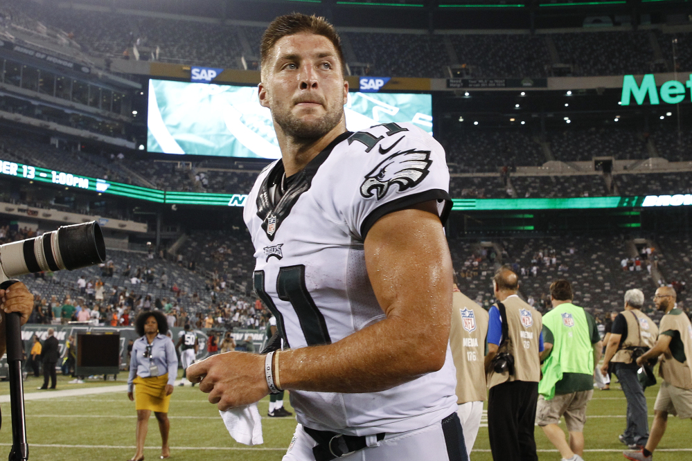 QB Tim Tebow was released by the Eagles on Saturday, two sources told The Associated Press.