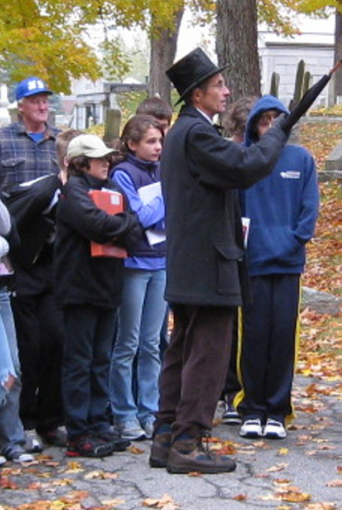 Hallowell City Historian Sam Webber will lead a walking tour of the Hallowell Cemetery at 1pm on Saturday, Oct. 17.