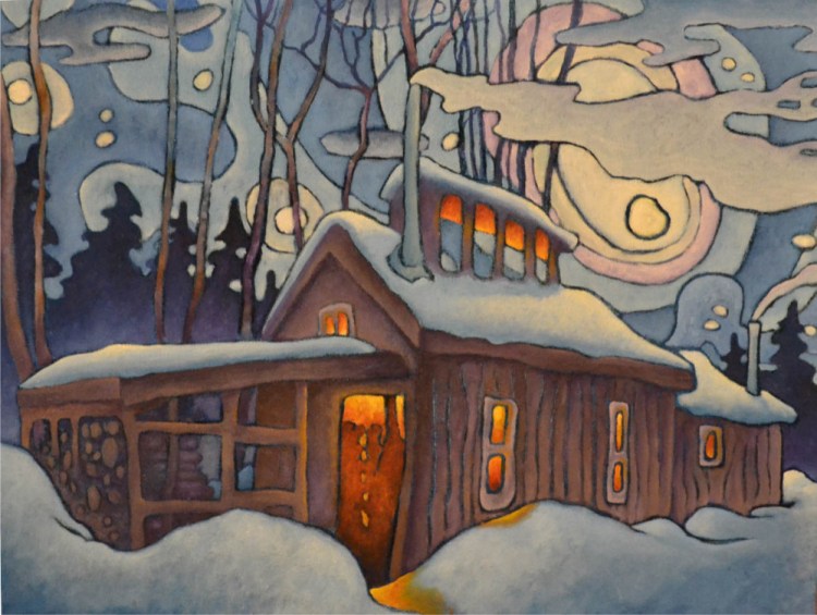 Aaron McKusick’s “The Sugarhouse” is one of the paintings McKusick will display Saturday at the Central Maine Artists Gallery in Skowhegan, one of many stops on the Wesserunsett Arts Council’s open studio tour.