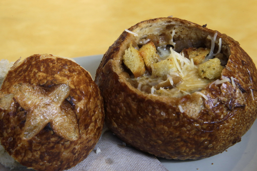 A Bistro French Onion Soup Bread Bowl at Panera bread restaurant contains more sodium than the recommended daily limit, which is equal to about 1 teaspoon of salt.