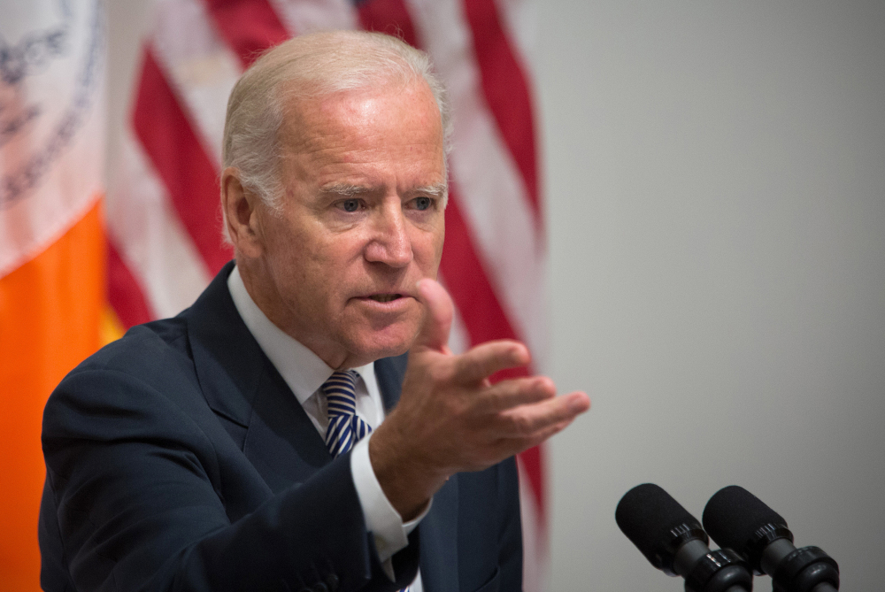 “There’s nothing more consequential than giving a woman back her life,” says Vice President Joe Biden in New York City on Thursday.