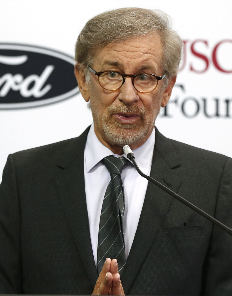 Academy Award-winning director Steven Spielberg speaks about IWitness Thursday in Michigan.
