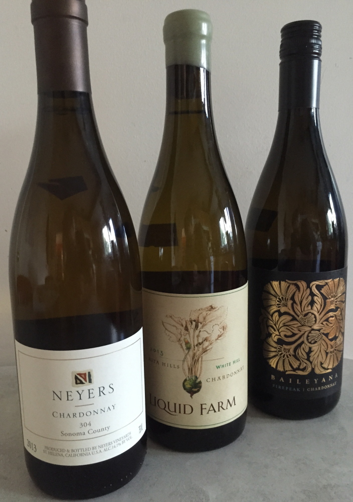 Worthy chardonnays abound, including this trio, all from 2013: Sonoma Chardonnay 304, White Hill and Baileyana Firepeak.