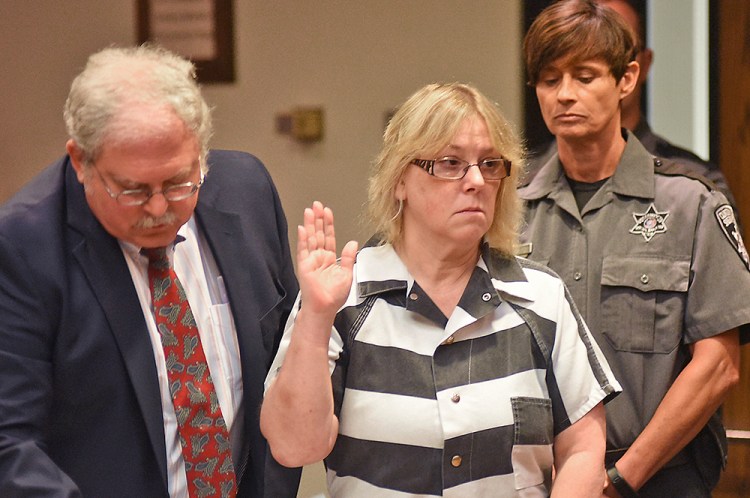 Joyce Mitchell makes a court appearance in Plattsburgh, N.Y., in July. She told NBC's "Today" show that at the time of the prison breakout she was depressed and the inmates took advantage of what she called her "weakness." The Associated Press