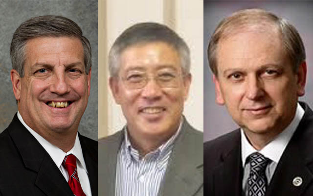 James Conneely, left, Guiyou Huang, center, Lawrence Gould, right