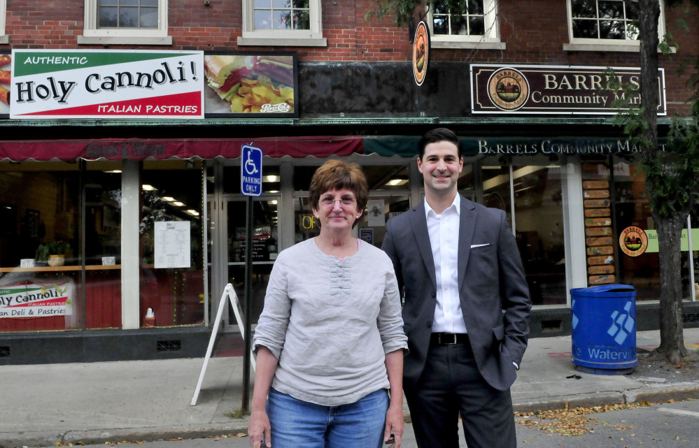 Holy Cannoli owner Candace Savinelli and Waterville Mayor Nick Isgro plan to open an Italian market in the closed Barrels Community Market store in Waterville.