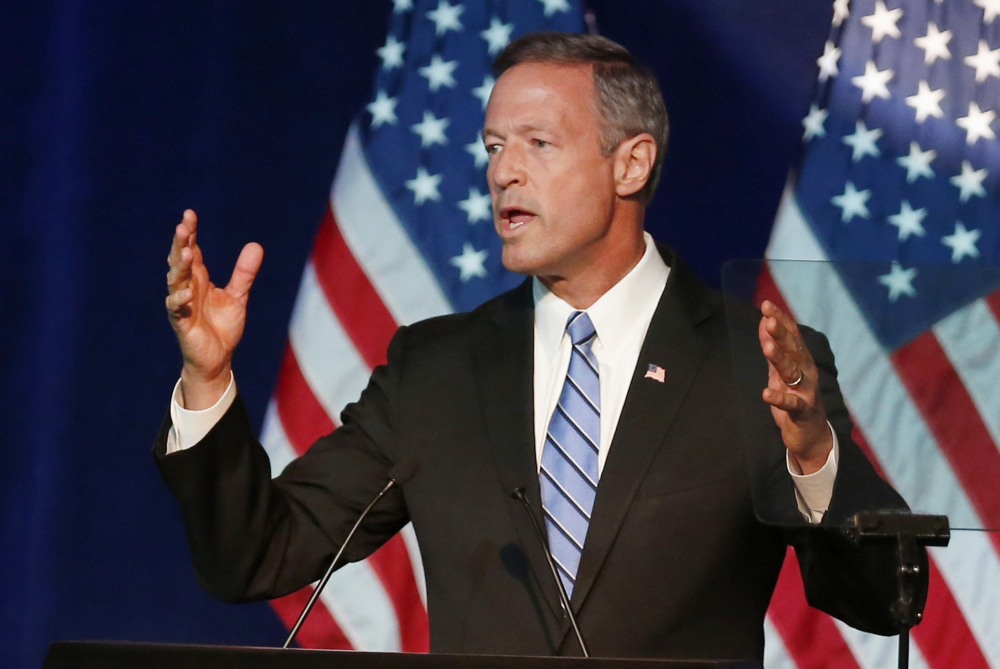Martin O’Malley speaks in Minneapolis in August. Trailing Hillary Clinton and Bernie Sanders in the polls, O’Malley needs a breakthrough in Tuesday night’s Democratic presidential debate.
