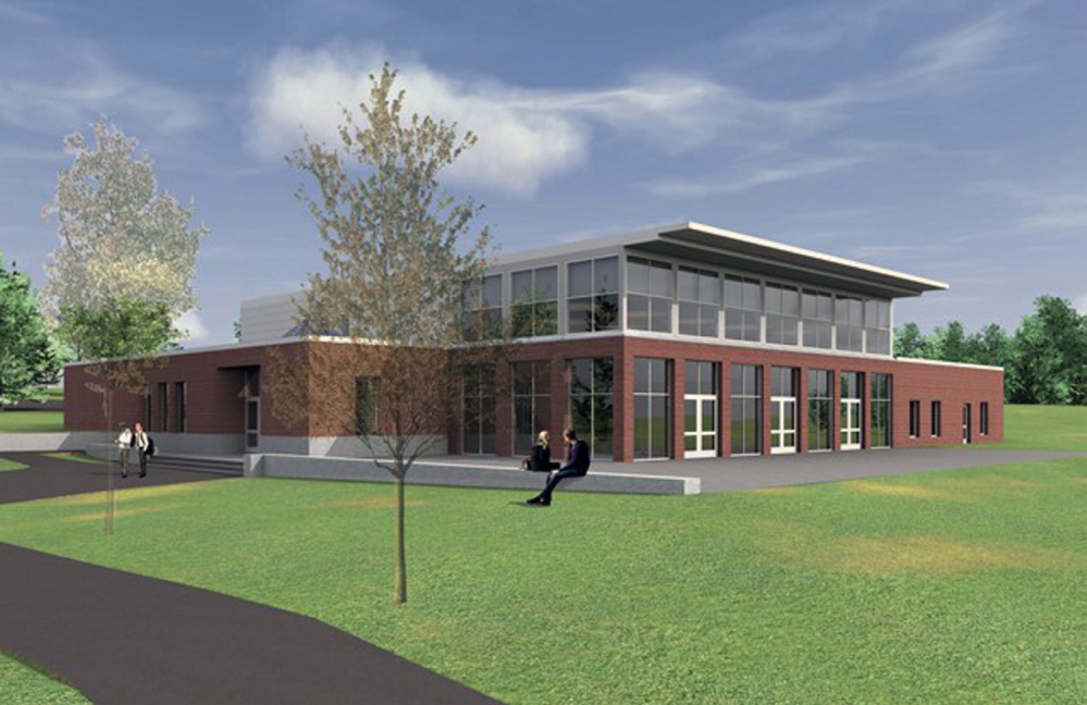 Rendering of new dining hall being built at Kents Hill School.